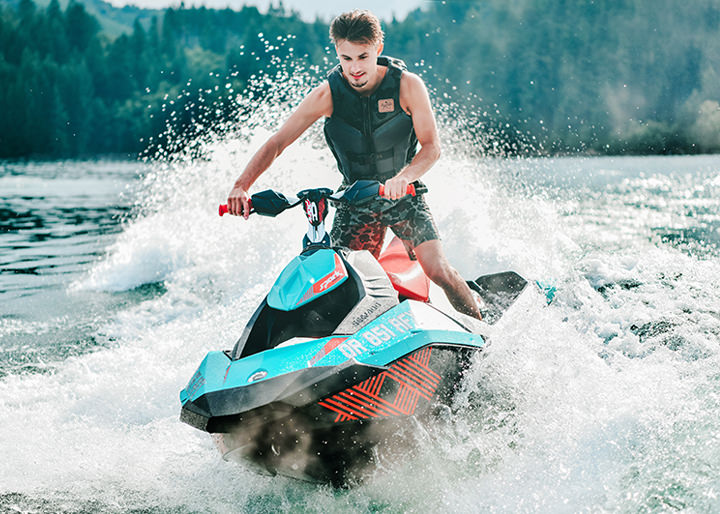 A jet ski racer to fly like a bird and dive like a fish